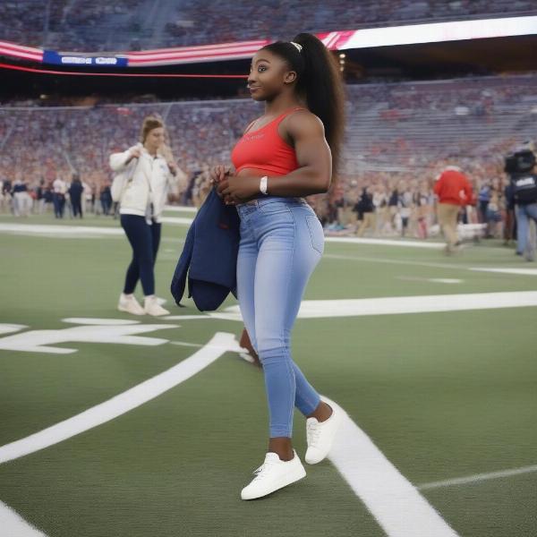 simone biles casual stylish look analysis