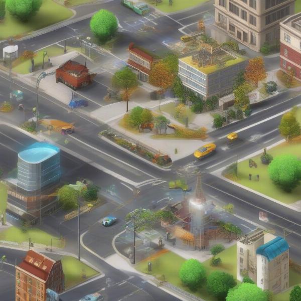 City building simulation game on iPad 