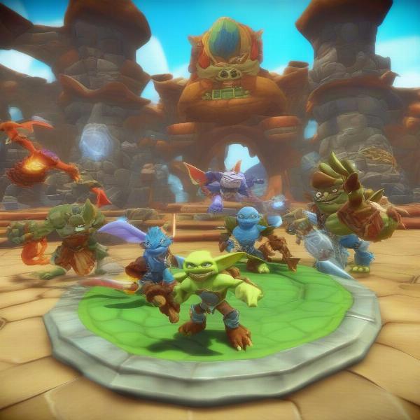 Skylanders Trap Team Gameplay with various characters showing their unique abilities and designs