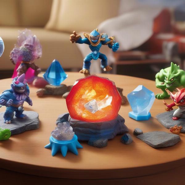 Skylanders Trap Team Portal with toys and traps displayed