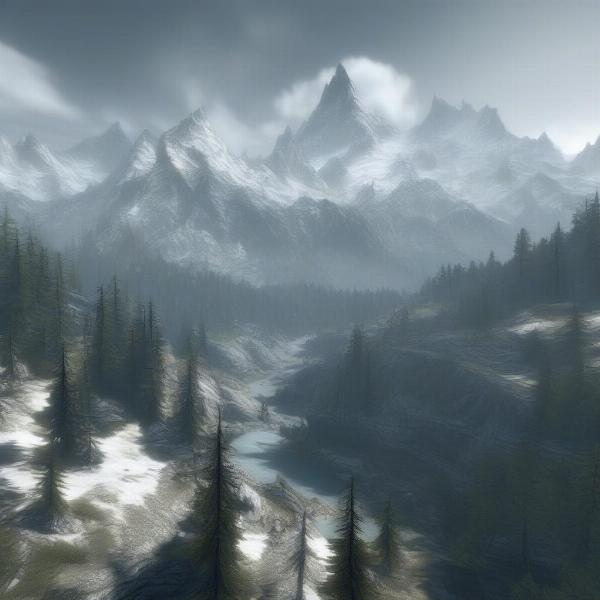 skyrim open world landscape exploration