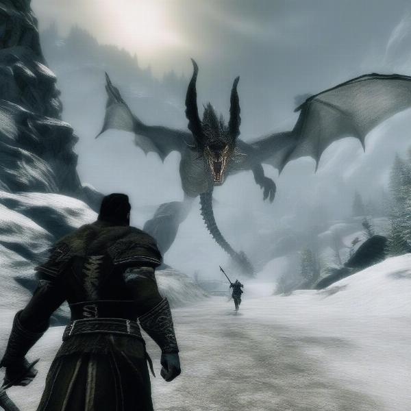 skyrim xbox 360 dragon battle