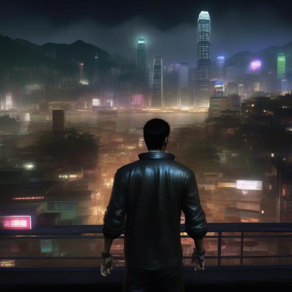 sleeping dogs game hong kong night view