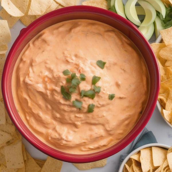 Buffalo Chicken Dip with Tortilla Chips