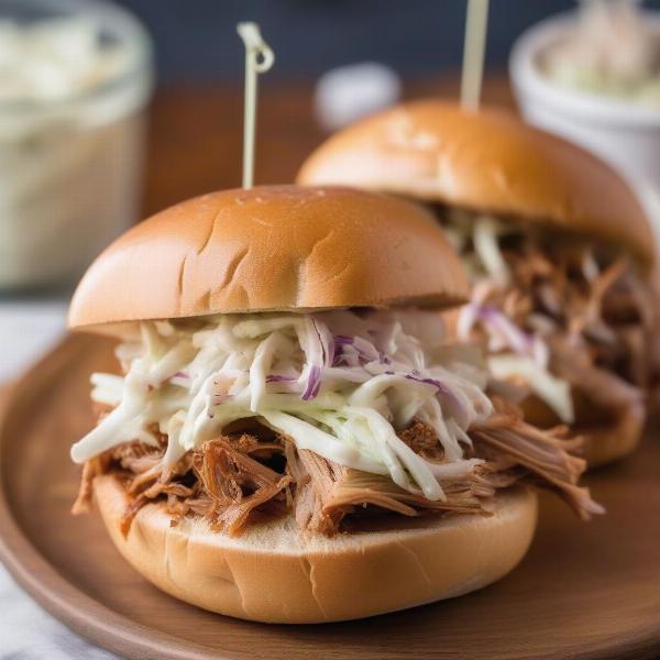 Pulled Pork Sandwiches with Coleslaw