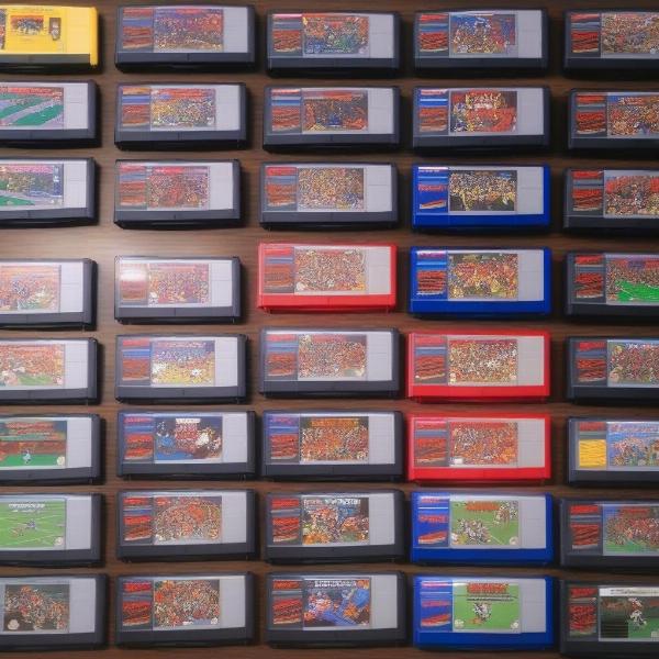 Selecting between different Super Nintendo football game cartridges