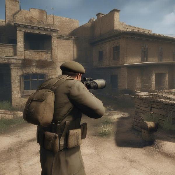 sniper elite 5 ps5 gameplay stealth infiltration using binoculars