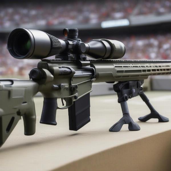 sniper rifle at football game