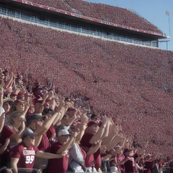 South Carolina fans cheering during a bowl game