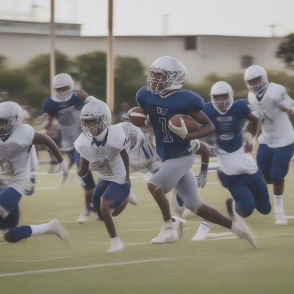 South Oak Cliff Football Team in Action Preparing for Game