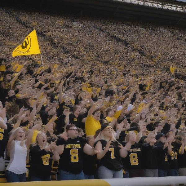 southeast polk football fans cheering in the stands