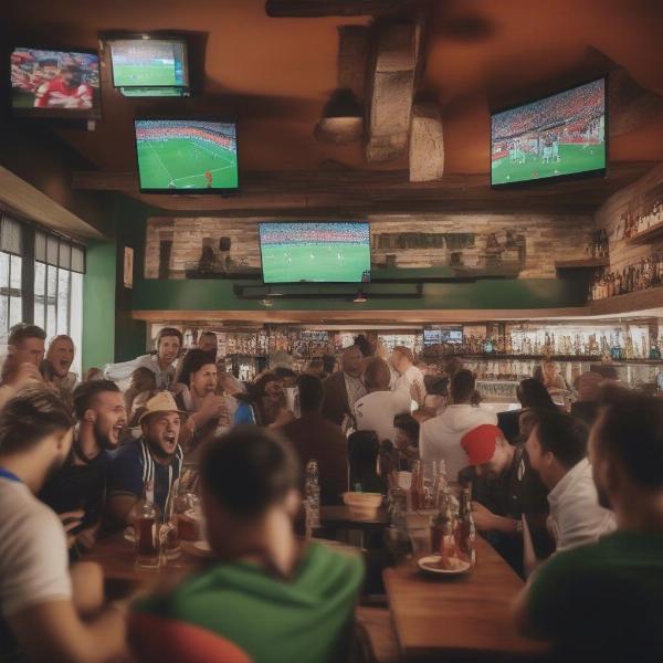 sports bar setting for mexico vs honduras game