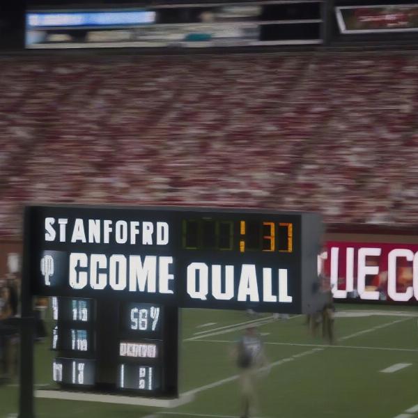 stanford football game scoreboard showing the final score details