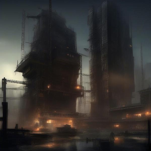 Star Wars 1313 concept art showcasing the gritty urban environment