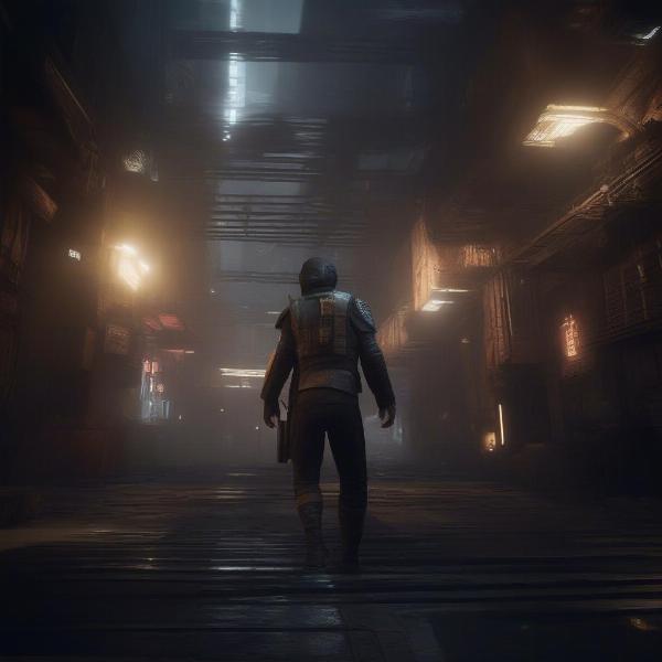 A still from Star Wars 1313 gameplay demo showing a character in action