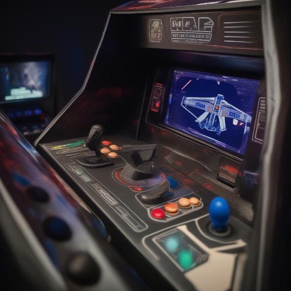 Star Wars arcade cockpit with controls