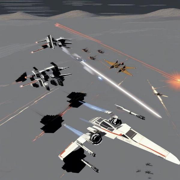 Star Wars Atari gameplay with X-Wing and TIE fighters