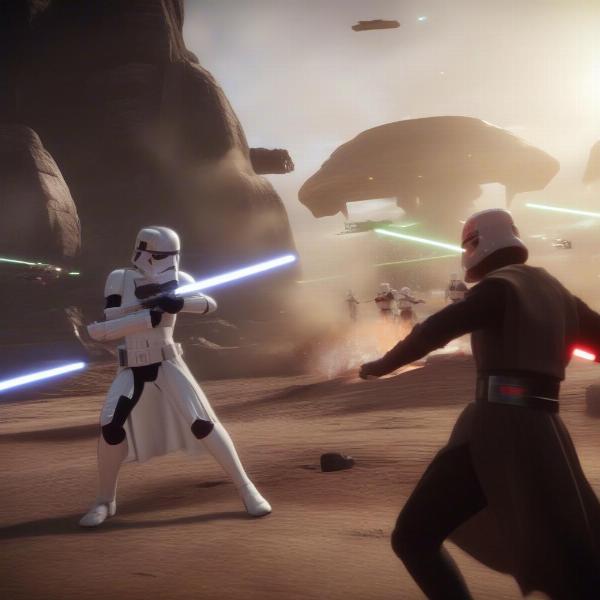 star wars battlefront 2 intense battle gameplay screenshot