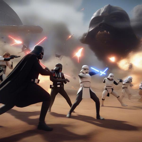 Star Wars Battlefront 2 Heroes Online, showcasing iconic characters and their unique abilities