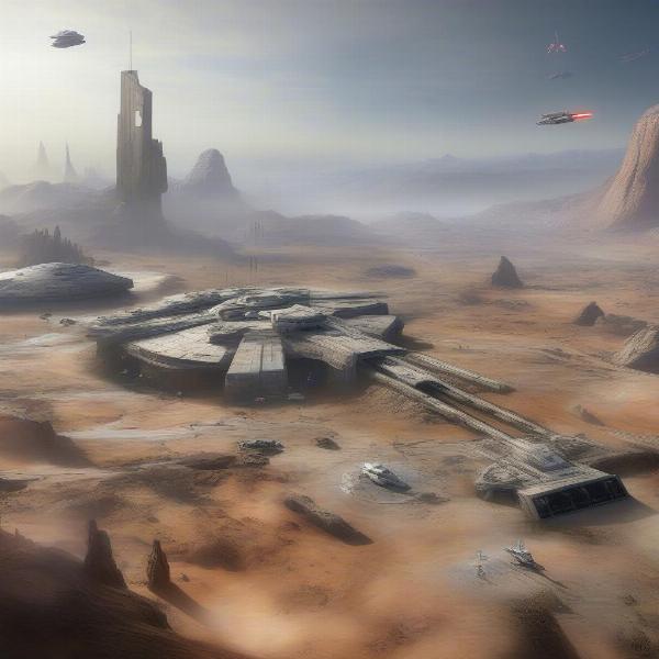 Star Wars Battlefront 2015 map showcasing iconic locations from the Star Wars movies