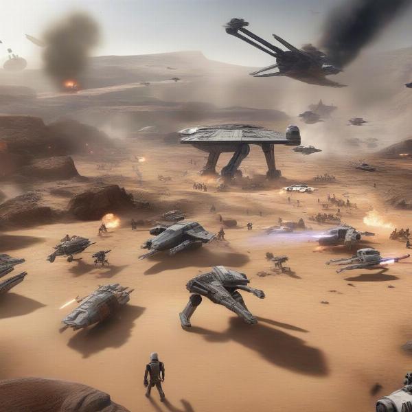 Star Wars Battlefront iconic battles with rebels and imperials in a chaotic, large-scale first-person shooter experience.