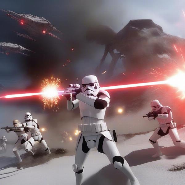 star wars battlefront ps4 gameplay, intense battle in the game