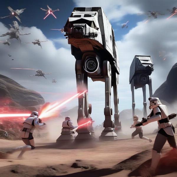 Star Wars Battlefront Xbox One Gameplay with large scale battles