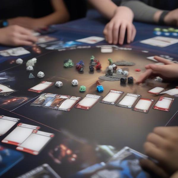 star wars destiny dice and card gameplay