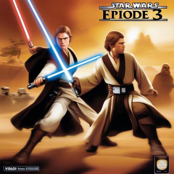 star wars episode 3 game cover showing anakin obi wan