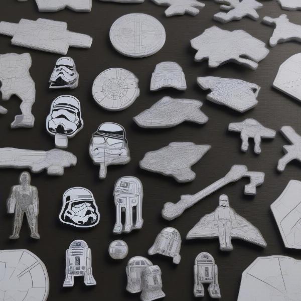 Close Up Detail of Star Wars Puzzle Pieces