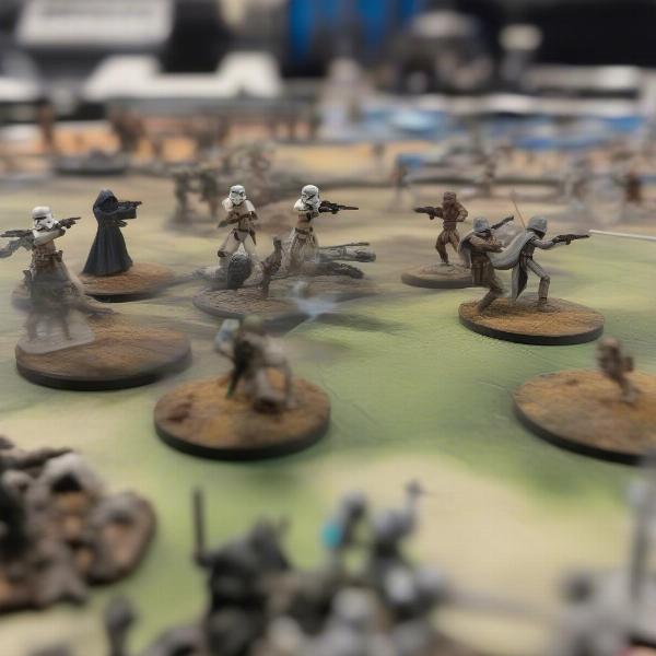star wars legion tabletop game miniatures in combat