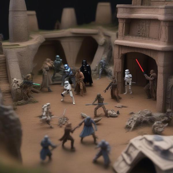 star wars rpg miniatures diorama scene building for narrative storytelling