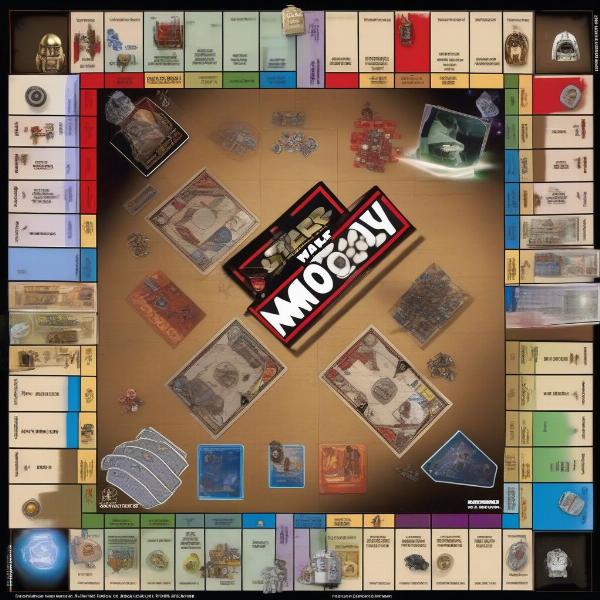 star wars episode 1 monopoly game board showcasing iconic locations