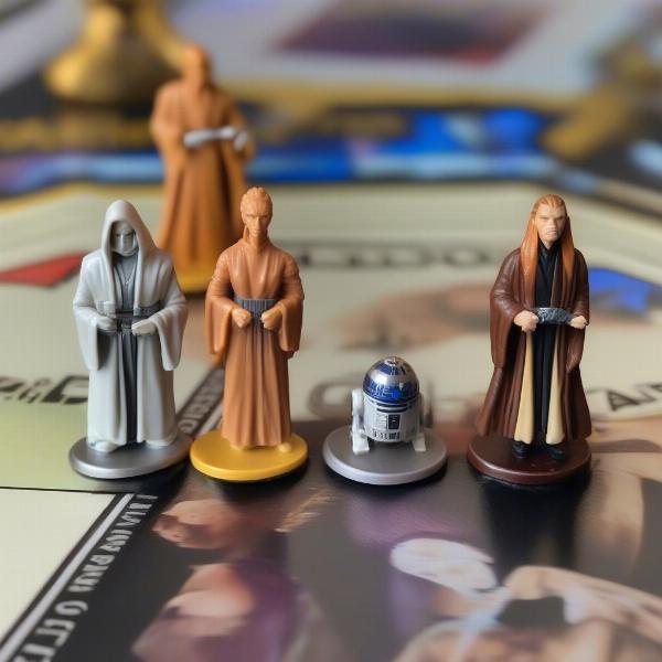 star wars episode 1 monopoly game tokens showcasing iconic characters