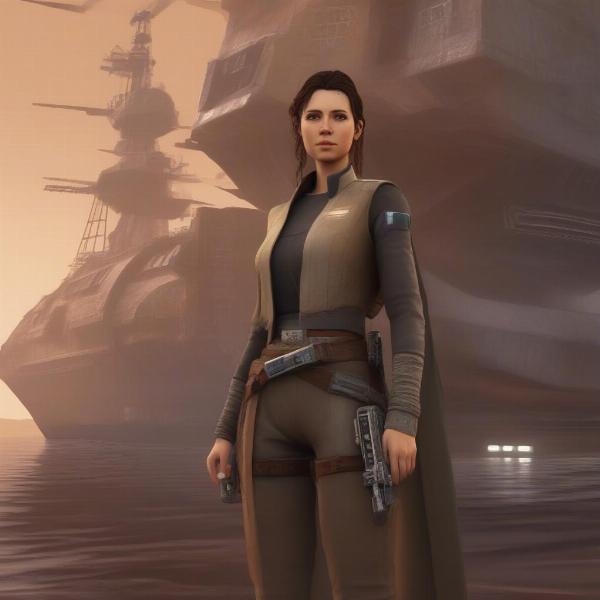 Star Wars Outlaws new game plus concept image, showing a character ready for second playthrough