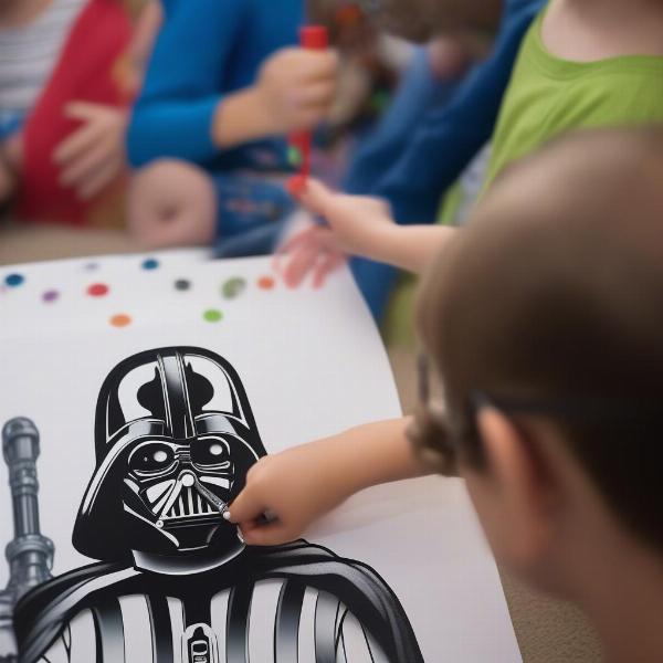 star-wars-pin-the-tail-game-kid-playing-at-birthday-party-closeup