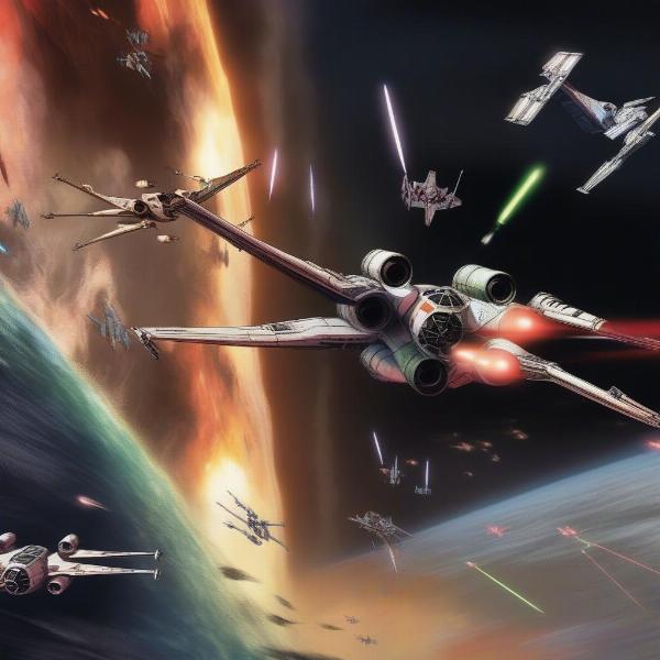 star wars rebel assault gameplay showcasing intense space battle