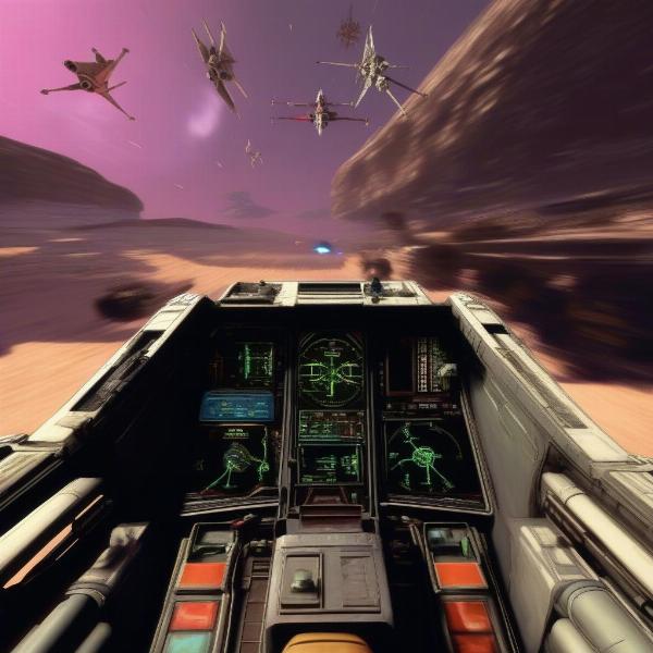 star wars rebel assault in-game x-wing flight