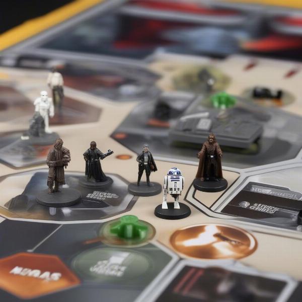 Star Wars Rebellion game pieces closeup