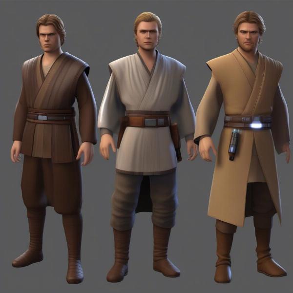 Character models of Anakin Skywalker and Obi-Wan Kenobi