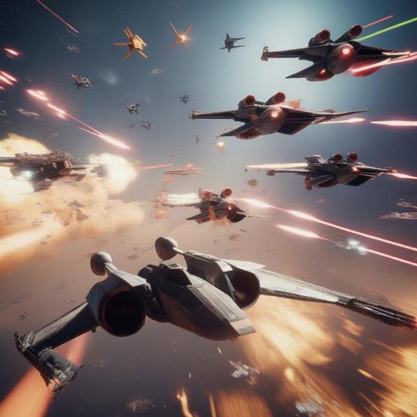 squadrons engaging combat action
