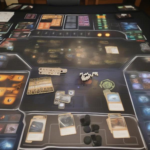 star wars unlimited game mat setup showcasing organized card placement