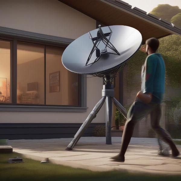 starlink satellite dish setup gaming