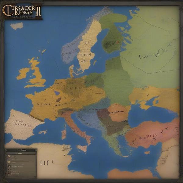 A strategy map of Crusader Kings III