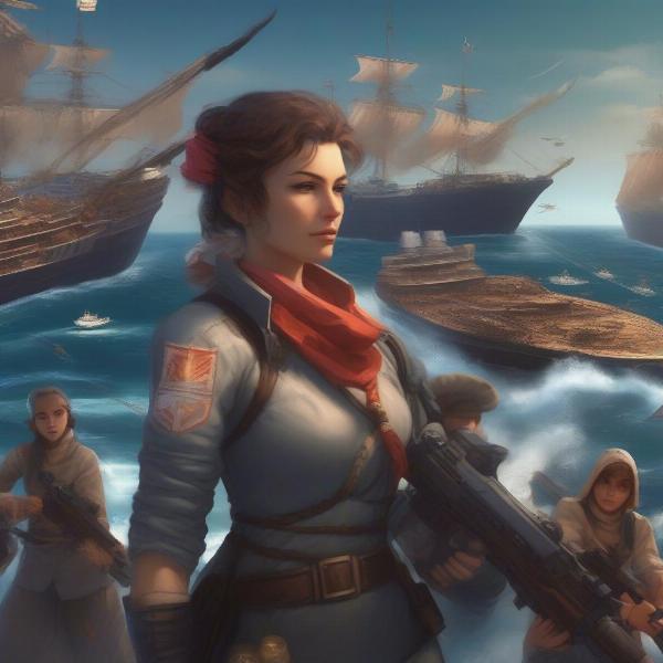 anime game showing multiple female characters with ship themes