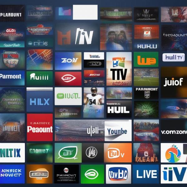 Different streaming services logo that broadcast NFL games
