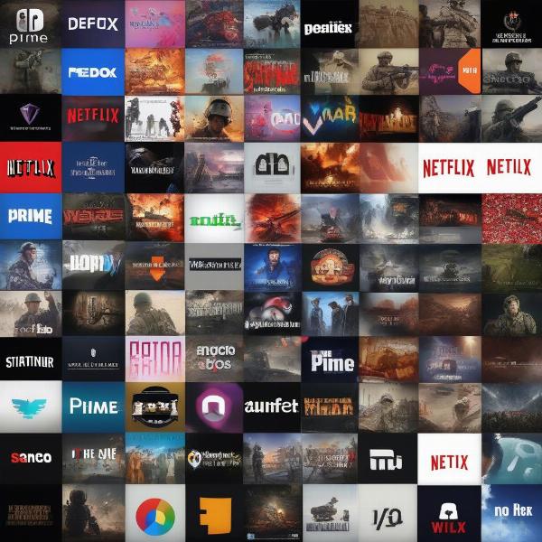 Streaming platform icons for war game documentaries