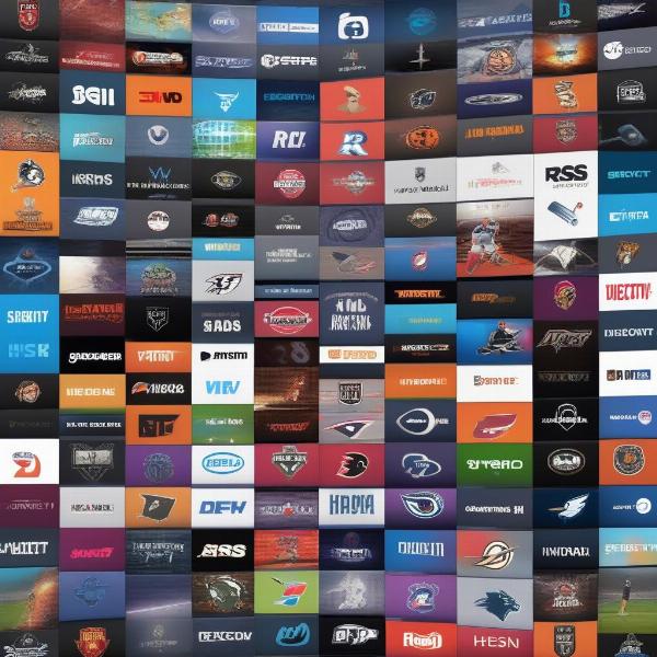 Streaming service logos with sports channels