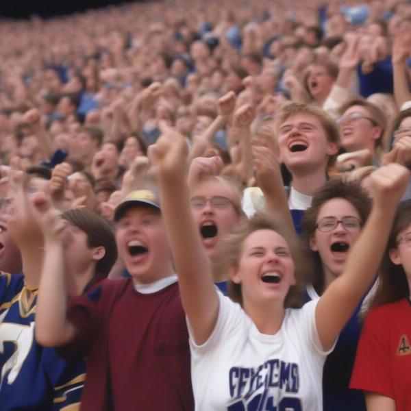 Student section cheering 1998