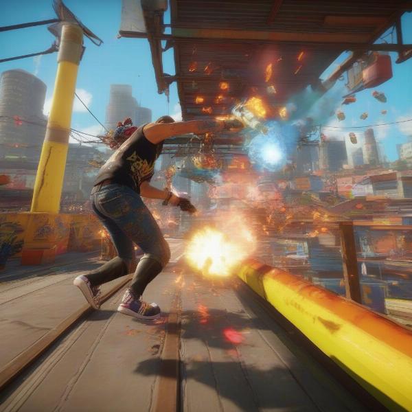 sunset overdrive colorful action